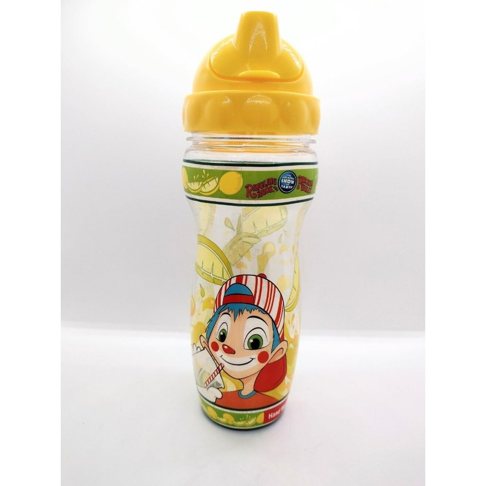 Barnum Bailey Ringling Bros Clown Water Travel Bottle Tumbler Circus Lemons Vtg